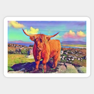 highland cow Sticker